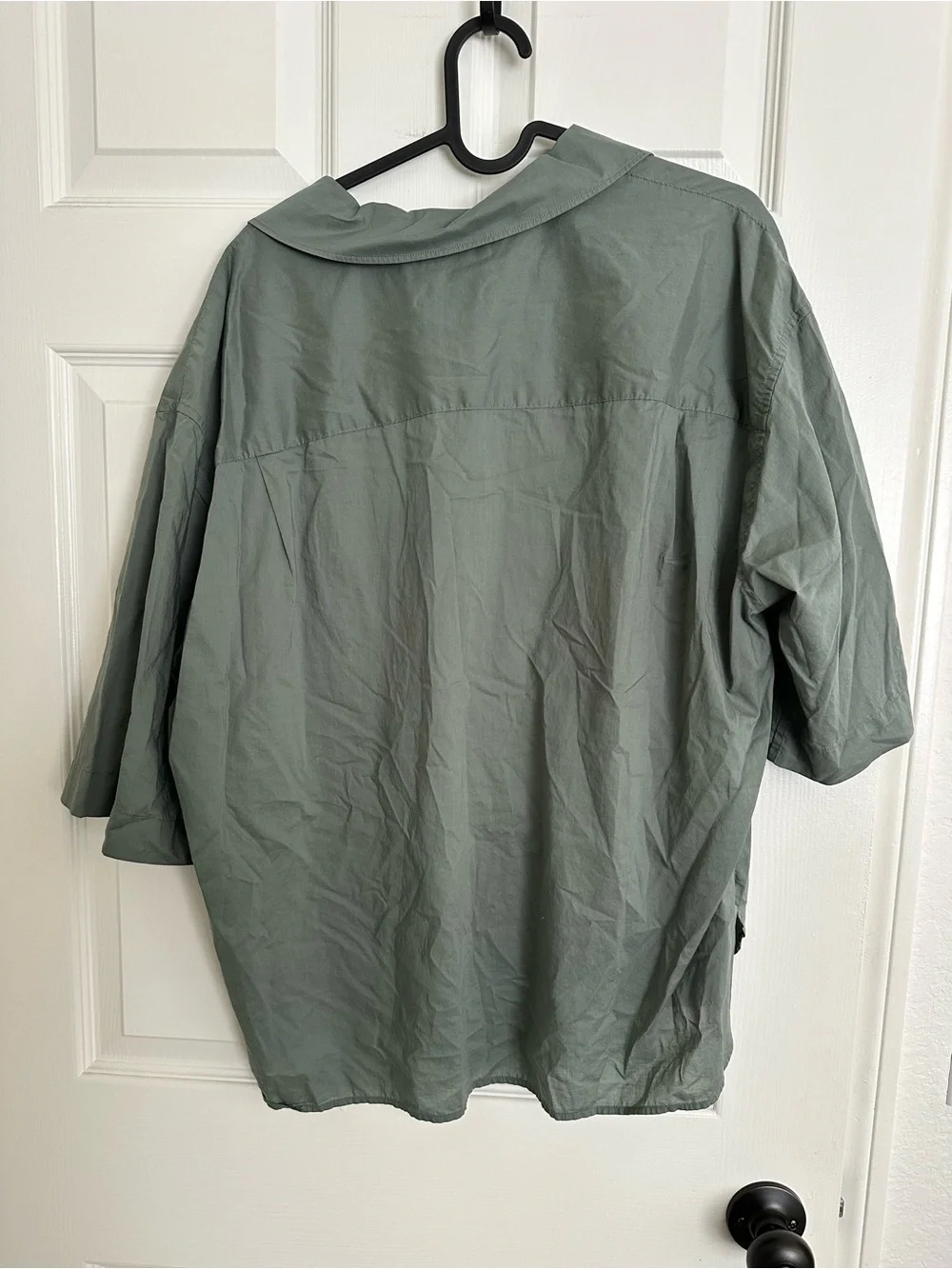 UNIQLO U Women’s Oversized Half-Sleeve Shirt Green L - Picture 4 of 7